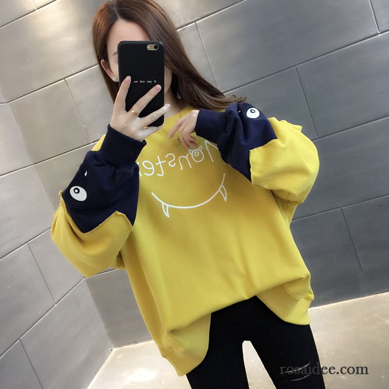 Hoodie Damen Feder Überzieher Dünn Hoodies Mode Trend Gelb