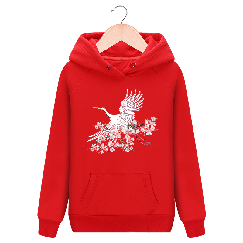 Hoodie Damen Hoodies Dünn Lange Ärmel Lose Ultra Herbst Rot