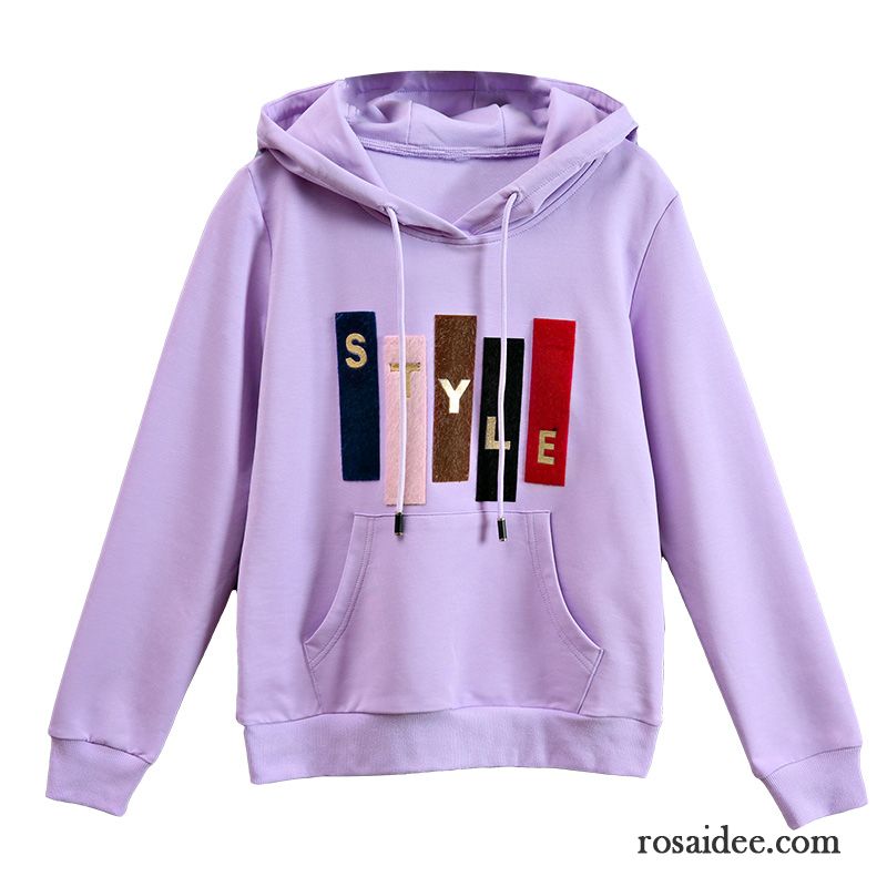 Hoodie Damen Überzieher Mode Feder Mit Kapuze Ultra Dünn Purpur Lila