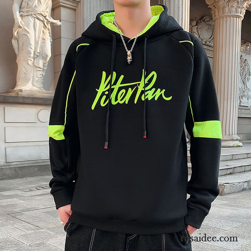 Hoodie Herren Mantel Herbst Feder T-shirts Trend Mit Kapuze Schwarz