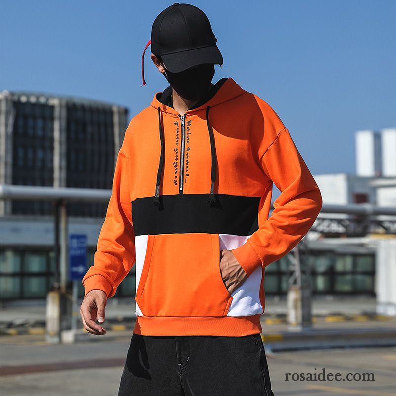 Hoodie Herren Mode Lose Trend Freizeit Lange Ärmel Herbst Orange