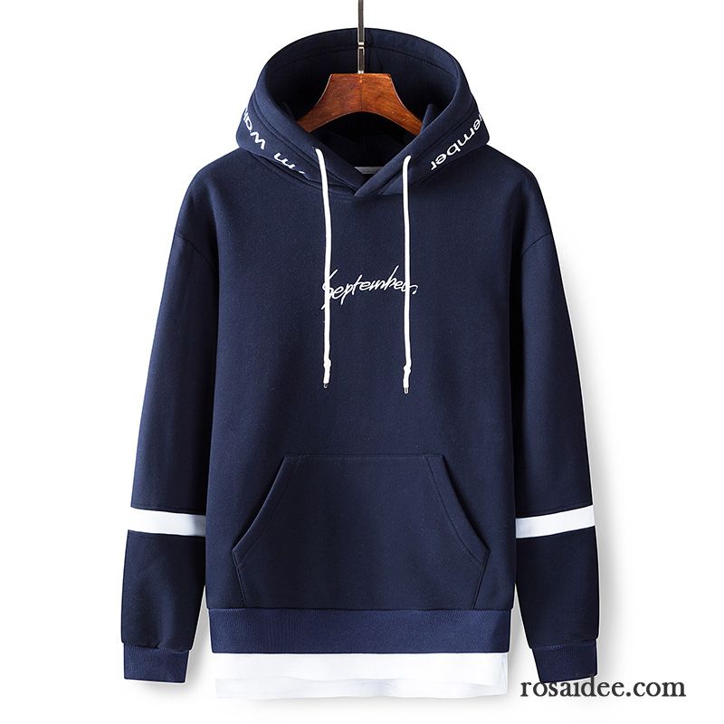 Hoodie Herren Verdickung Neu Plus Samt Lose Trend Überzieher Navy Blue