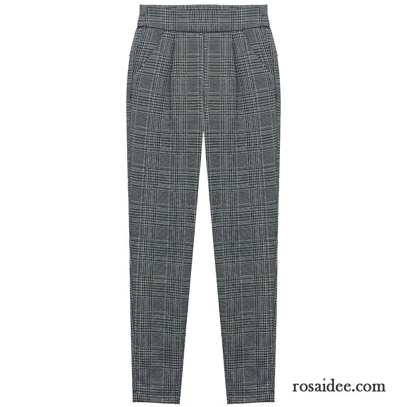 Hosen Damen Sommer Freizeit Feder Prüfen Harlan Retro Grau