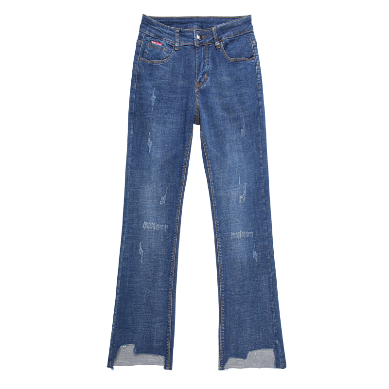 Jeans Damen Herbst Neu Gerade Leicht Schlank Hohe Taille Blau