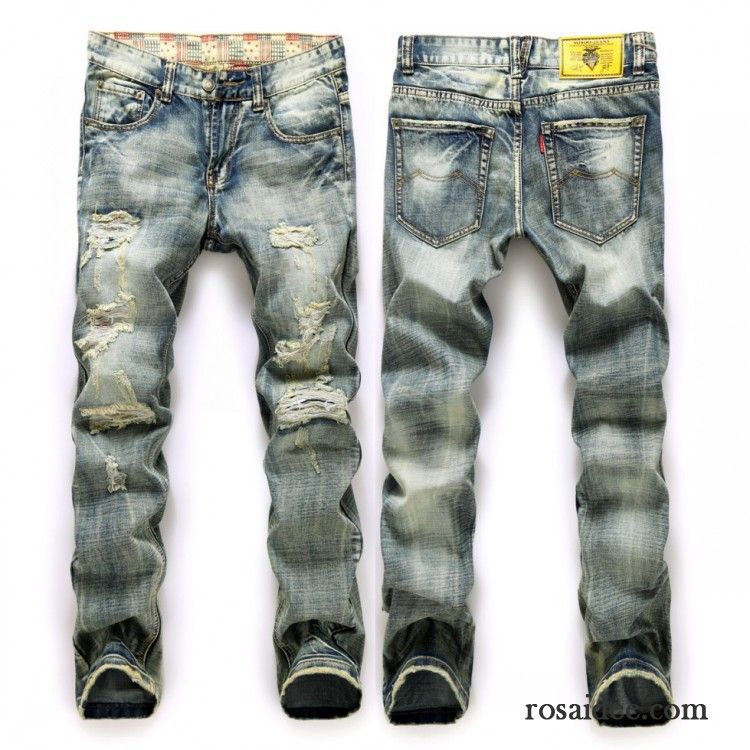 Jeans Herren Lange Retro Schlank Neunte Hose Freizeit Elastisch