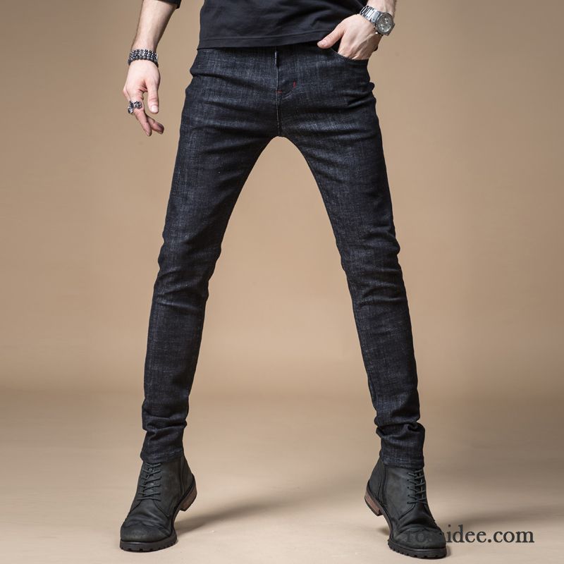 Jeans Herren Winter Freizeit Neu Herbst Dünn Trend Schwarz