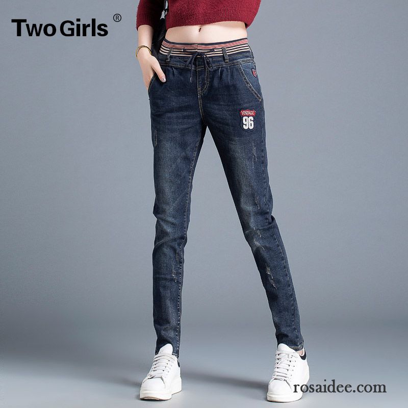 Jeans Großen Löchern Dünn Elastisch Feder Herbst Hose Trend Jeans Neu Damen Bleistift Hose Rabatt