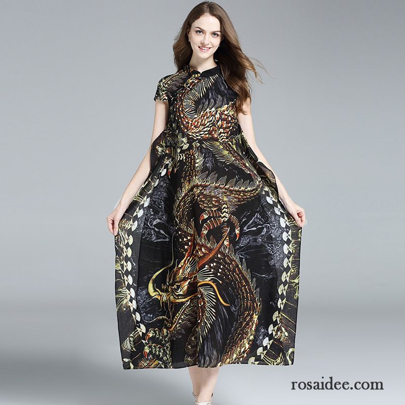 Kleid Grün Spitze Neu Kleider Trend Groß Sommer Langer Abschnitt Schönheit Drucken Mode Drachen Kaufen