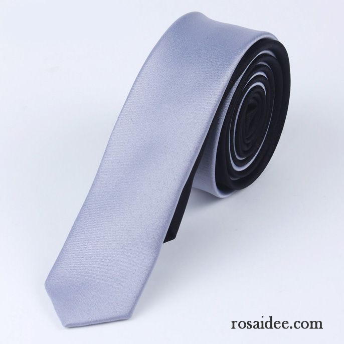 Krawatte Herren Geschenkbox Schmale Zweifarbig Feine Mini Mode Schwarz Grau