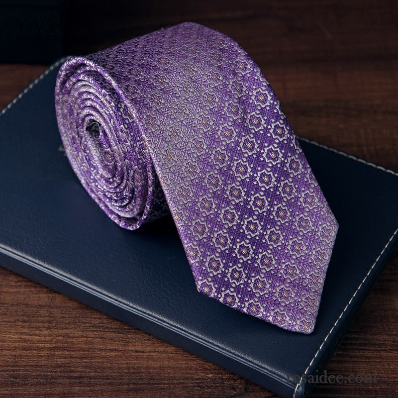 Krawatte Herren Seide Verheiratet Business Geschenkbox Bräutigam Tasche Purpur Lila