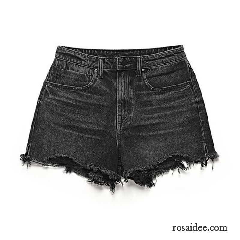 Kurze Hosen Damen A Schreiben Hohe Taille Feder Sommer Trend Superstar Schwarz Grau