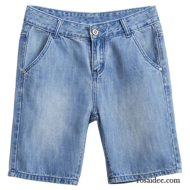 Kurze Hosen Damen Hot Pants Neu Große Größe Hohe Taille Dünn Lose Blau