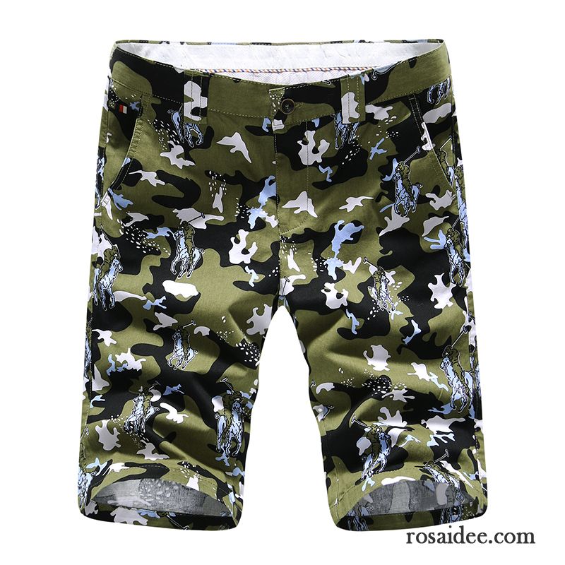 Kurze Hosen Herren Freizeit Trend Große Größe Drucken Neu Sommer Camouflage Grün Sandfarben