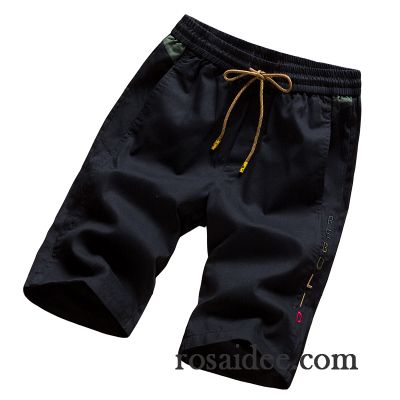 Kurze Hosen Herren Tether Elastisch Sommer Baumwolle Brief Sport Schwarz