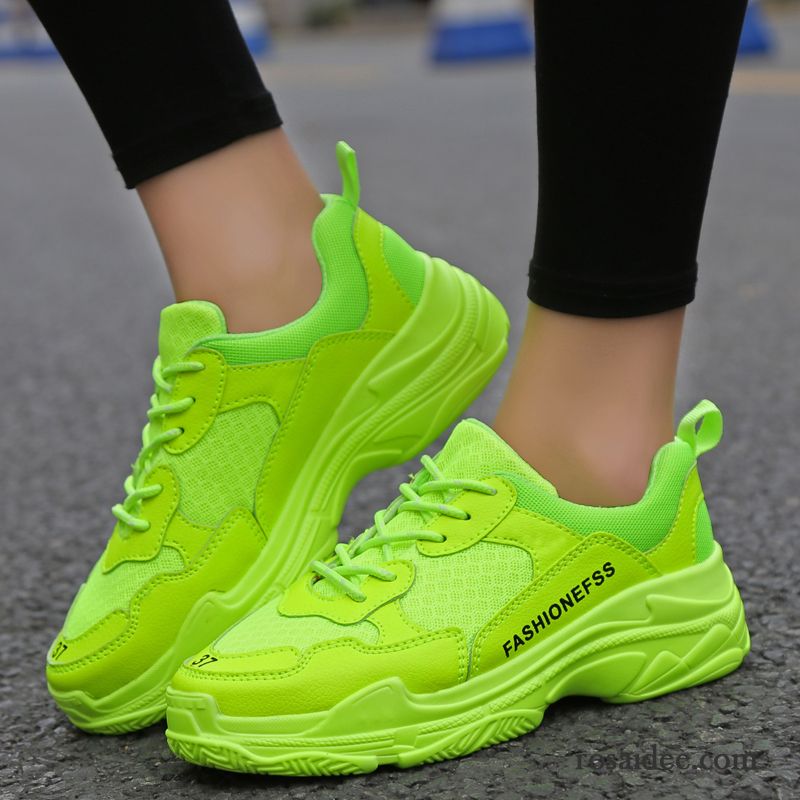 Laufschuhe Herren Lovers Atmungsaktiv Teenager Sommer Gitter Trend Fluoreszenz Grün