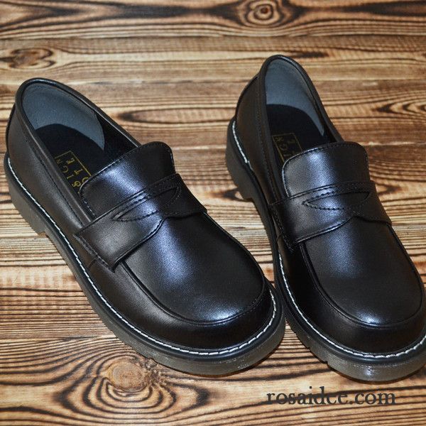 Leder Damenschuhe Braun Damen Kostenloser Versand Neue Runde Zehe Retro Schüler Lederschuhe Oxford Sohle Günstig