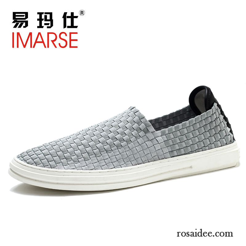 Leder Halbschuhe Herren Skaterschuhe Casual Herren Slip-on Trend Herbst Halbschuhe Faul Weberei Atmungsaktiv Günstig