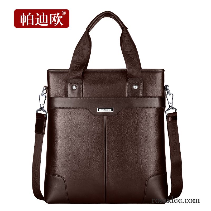 Leder Reisetaschen Männer Geschäft Messenger-tasche Taschen Handtaschen Herren Freizeit Echtleder Rindsleder Vertikaler Schnitt Schultertaschen