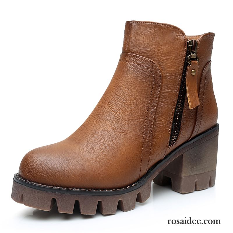 Leder Winterstiefel Damen Schüler Herbst Trend Kurze Neue England Hochhackigen Feder Winter Martin Stiehlt Allgleiches Damen Dick Kaufen