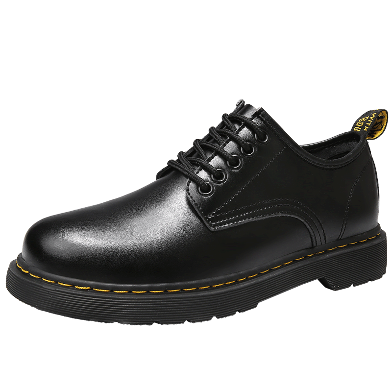 Lederschuhe Herren Casual Atmungsaktiv Feder Trend Geschäft England Schwarz