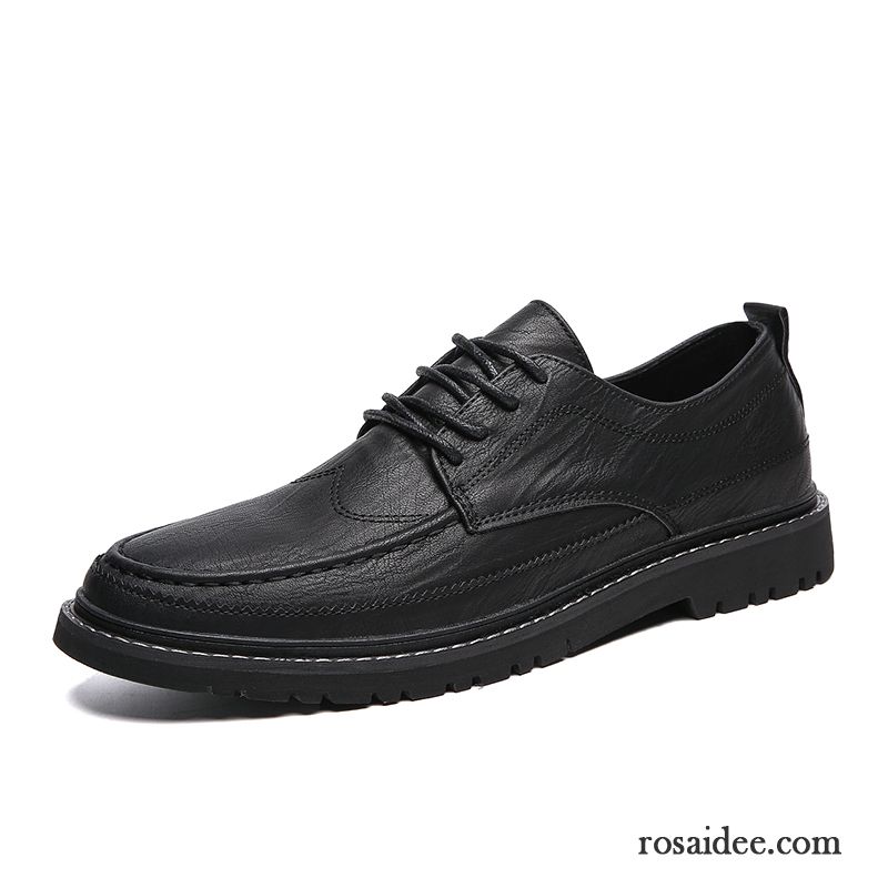 Lederschuhe Herren Casual Lederschue Geschäft Trend England Neue Schwarz