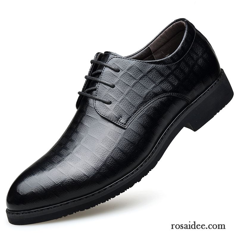 Lederschuhe Herren Echtleder Feder Casual Allgleiches Jugend Business-schuhe Schwarz