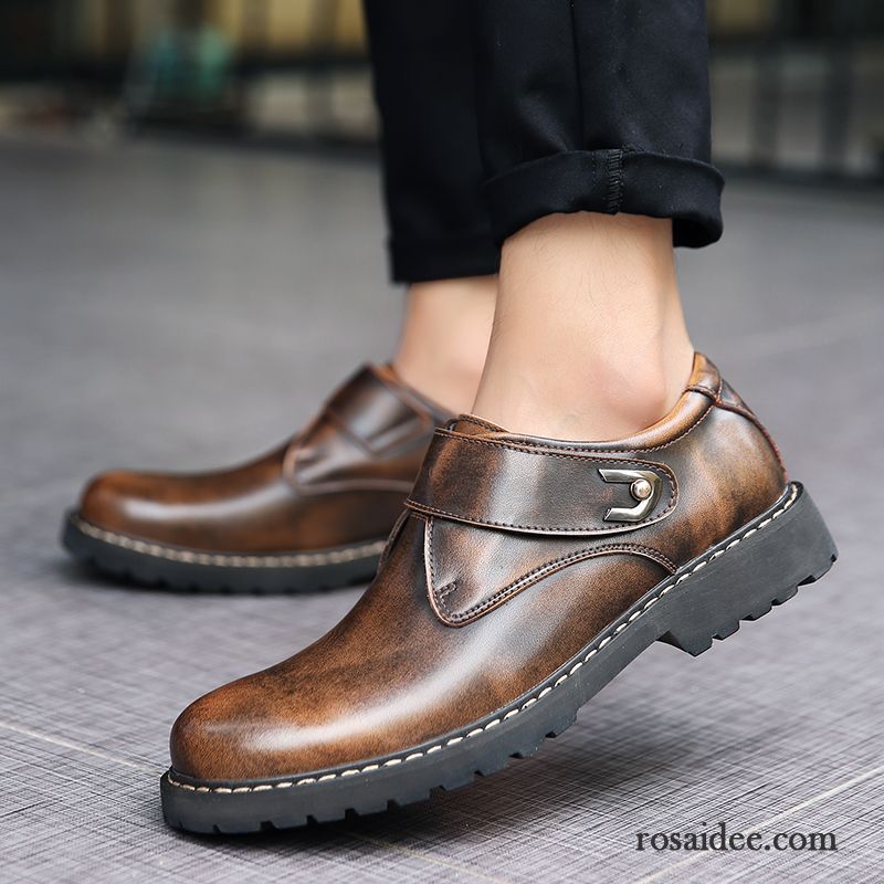 Lederschuhe Herren Echtleder Lederschue Fahrschuhe Casual Geschäft Feder Braun