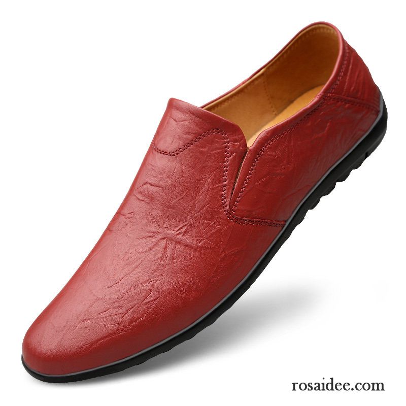 Lederschuhe Herren Persönlichkeit Casual Allgleiches Sommer Slip-on Faul Braun Rot