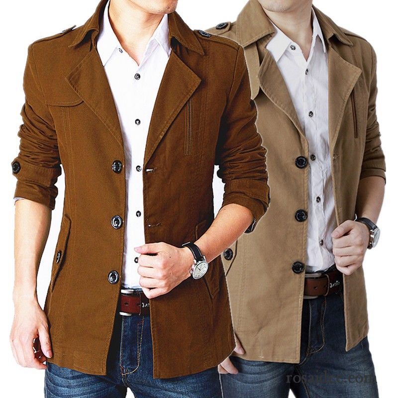 Leichte Jacke Herren Herbst Große Größe Schlank Herren Trend Lose Jugend Feder Überzieher Dünn Langer Abschnitt Günstig