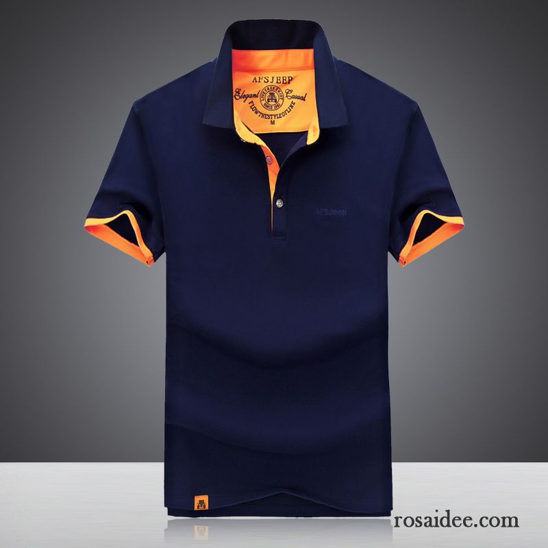 Mode T Shirt Herren Herren Rein T-shirts Revers Baumwolle Große Größe Verkaufen