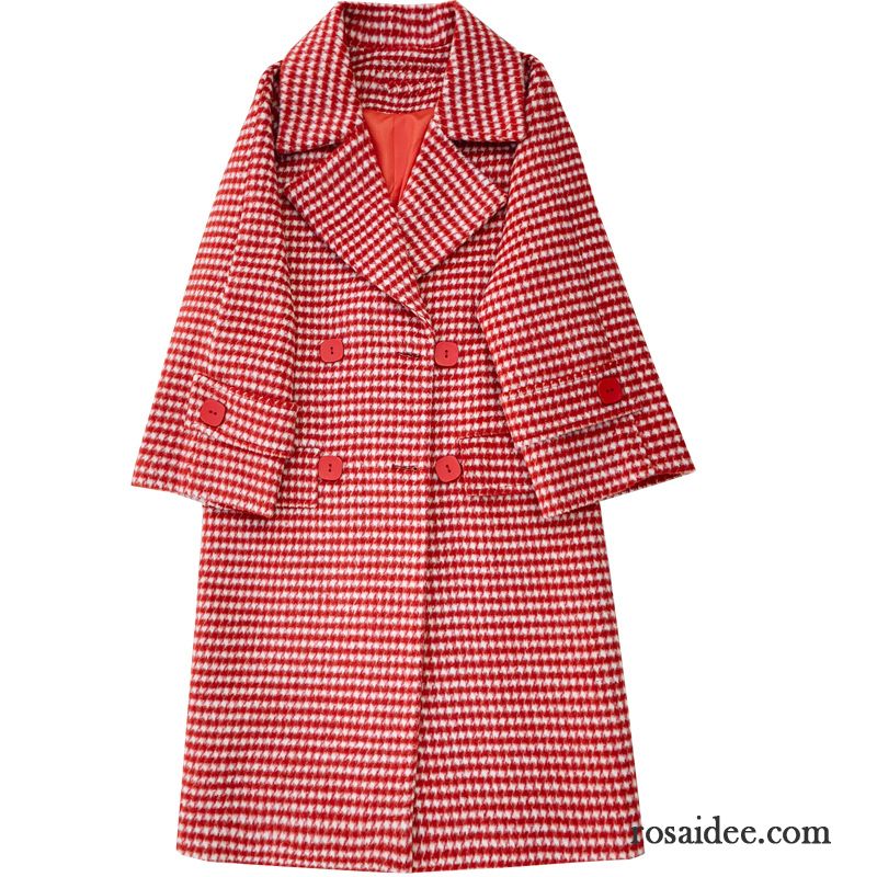 Mäntel Damen Lose Elegant Neu Winterkleidung Mode Dünn Rot