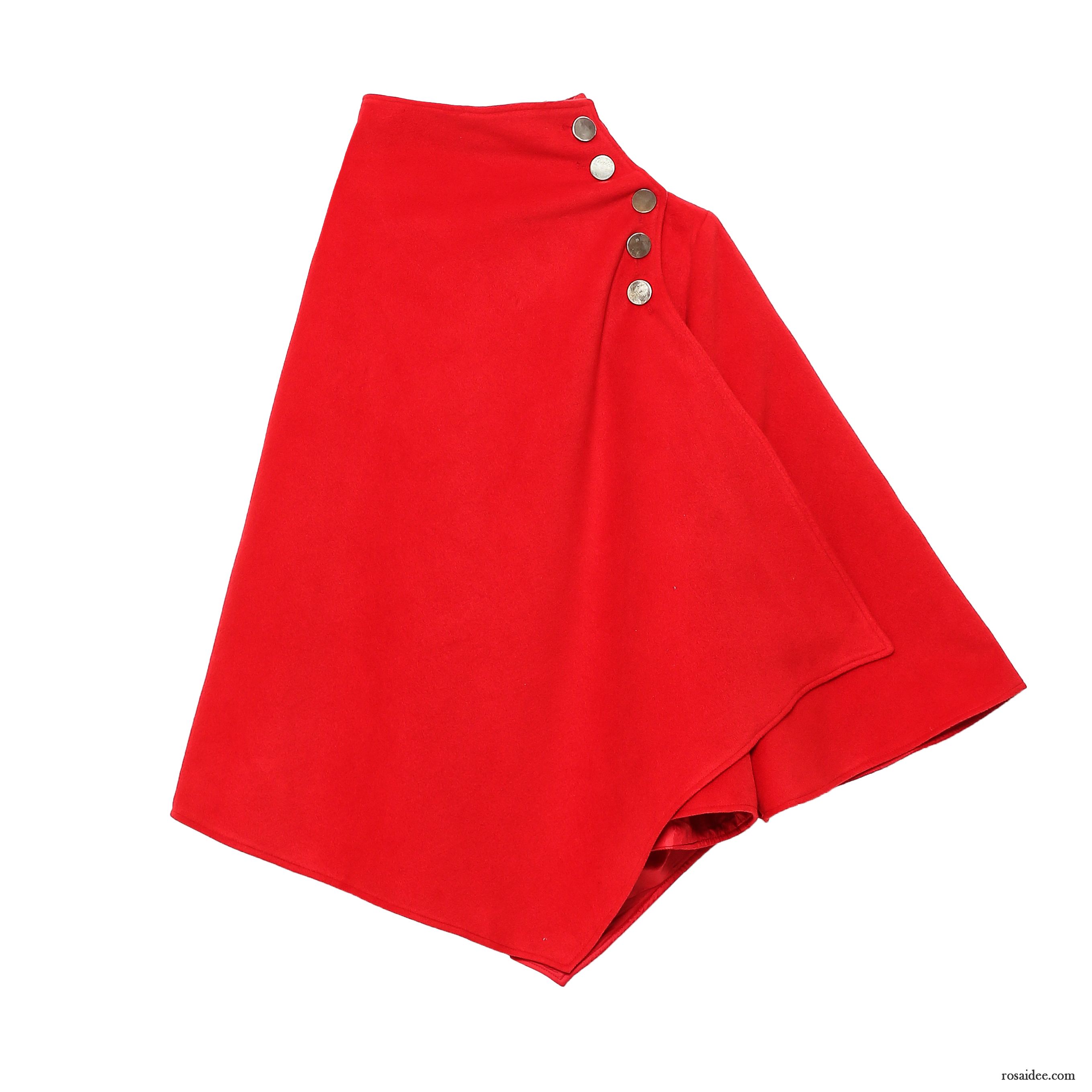 Mäntel Damen Mode Cape Überzieher Einfach Herbst Rein Rot