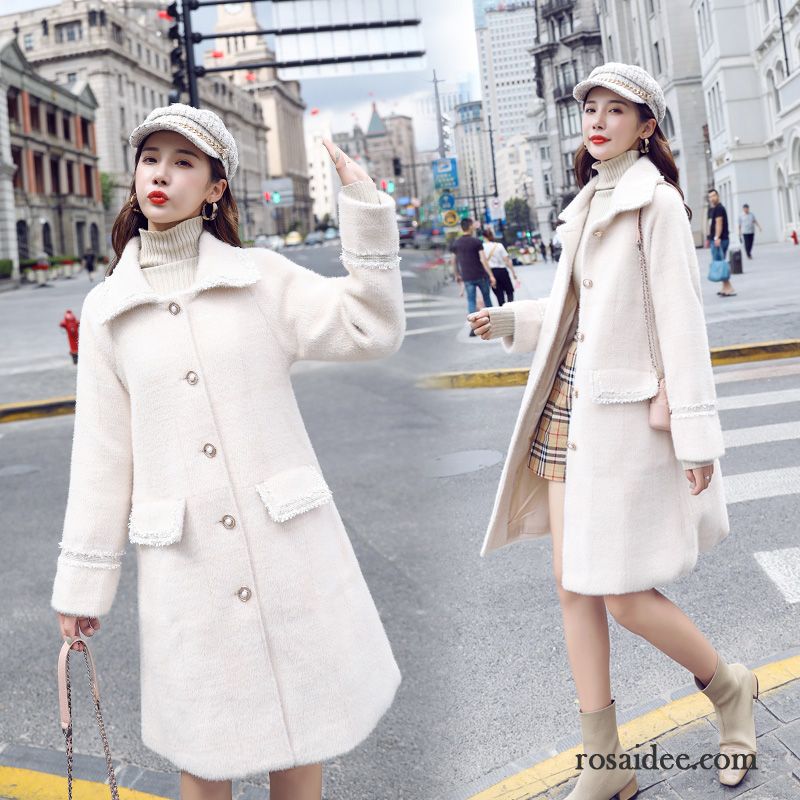 Mäntel Damen Mode Überzieher Herbst Elegant Trend Temperament Weiß