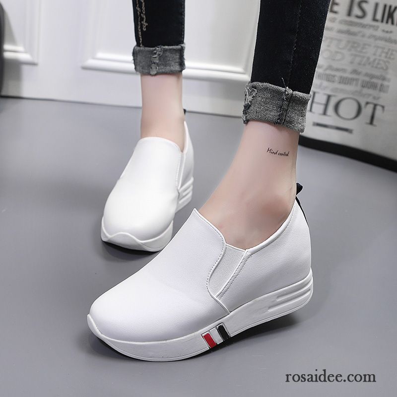 Offene Halbschuhe Damen Herbst Schuhe Atmungsaktiv Schnürschuhe Faul Damen Sportschuhe Dicke Sohle Erhöht Slip-on Niedrig Billig