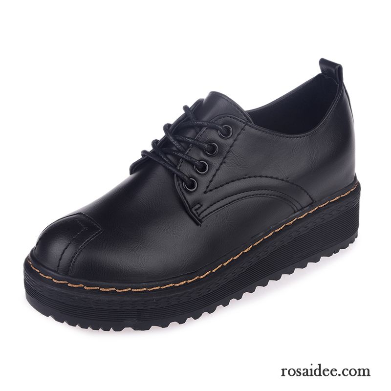 Online Schuhe Bestellen Schnürung Schuhe Retro Hochschule Wind Schüler England Dicke Sohle Feder Casual Schnürschuhe Damen Lederschuhe Erhöht Billig