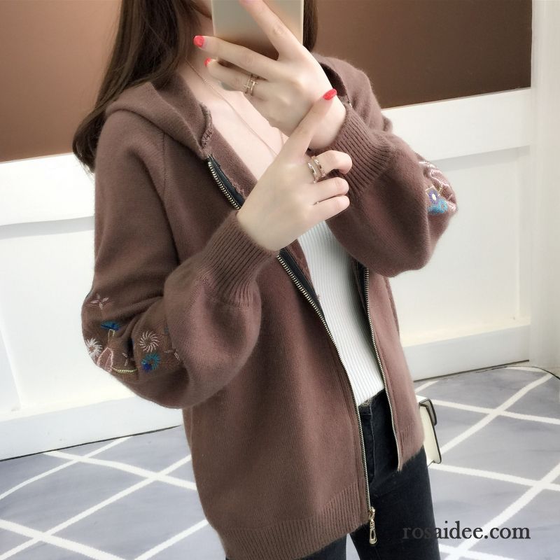 Pullover Für Ältere Damen Strickjacke Herbst Überzieher Neu Feder Strickwaren Damen Pullover Mit Kapuze Hell Allgleiches Lose Kaufen