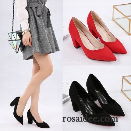 Pumps Cognac Farben Pumps Herbst Schnürschuhe Spitze Damen Echtleder Sexy Wildleder Feder Dick Günstig