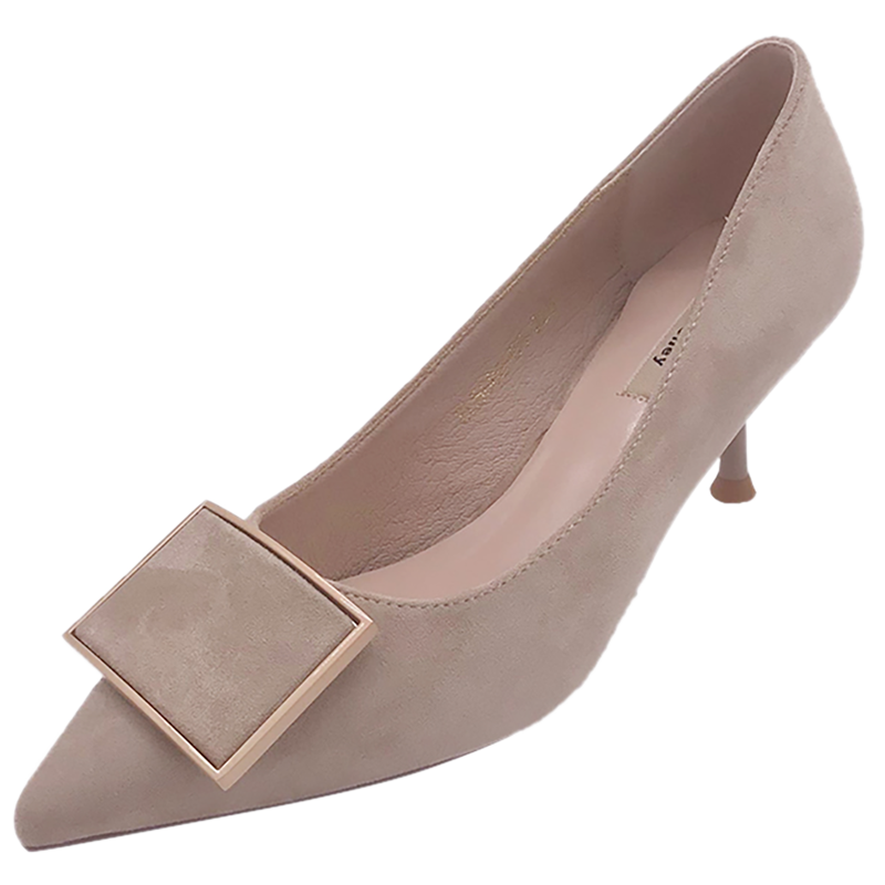 Pumps Damen Feder Beruf Dünne Fersen Allgleiches Neue Sexy Beige Farbe Schwarz Beige Rot