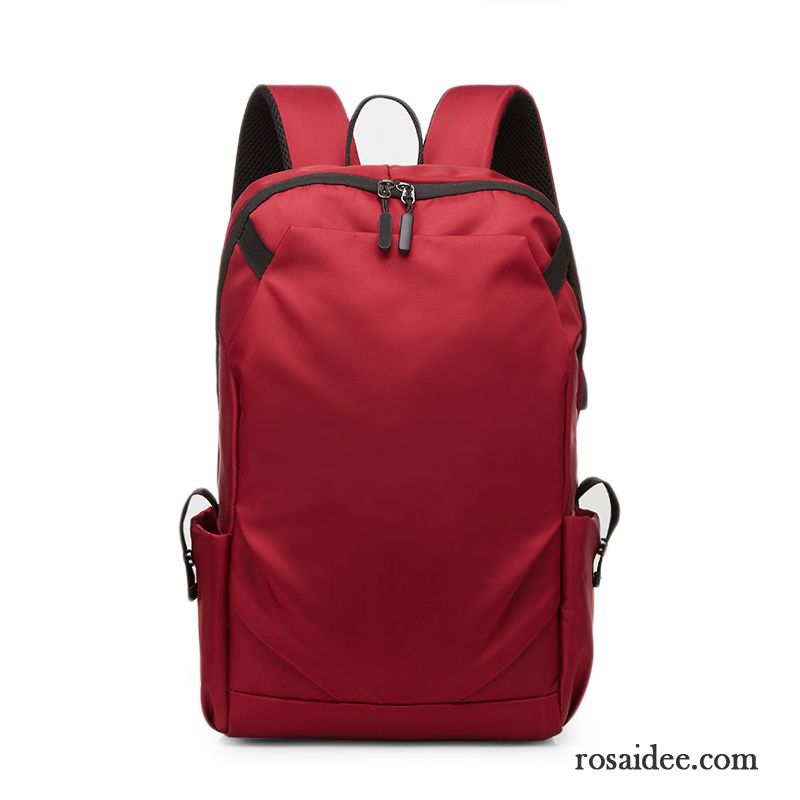 Rucksäcke Herren Einfach Laptoptasche Trend Rucksack Reise Mode Beige Rot
