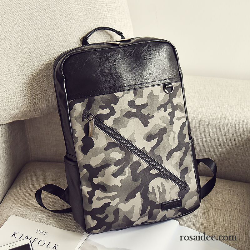 Rucksäcke Herren Freizeit Rucksack Trend Reise Mode Schulranzen Camouflage Grau