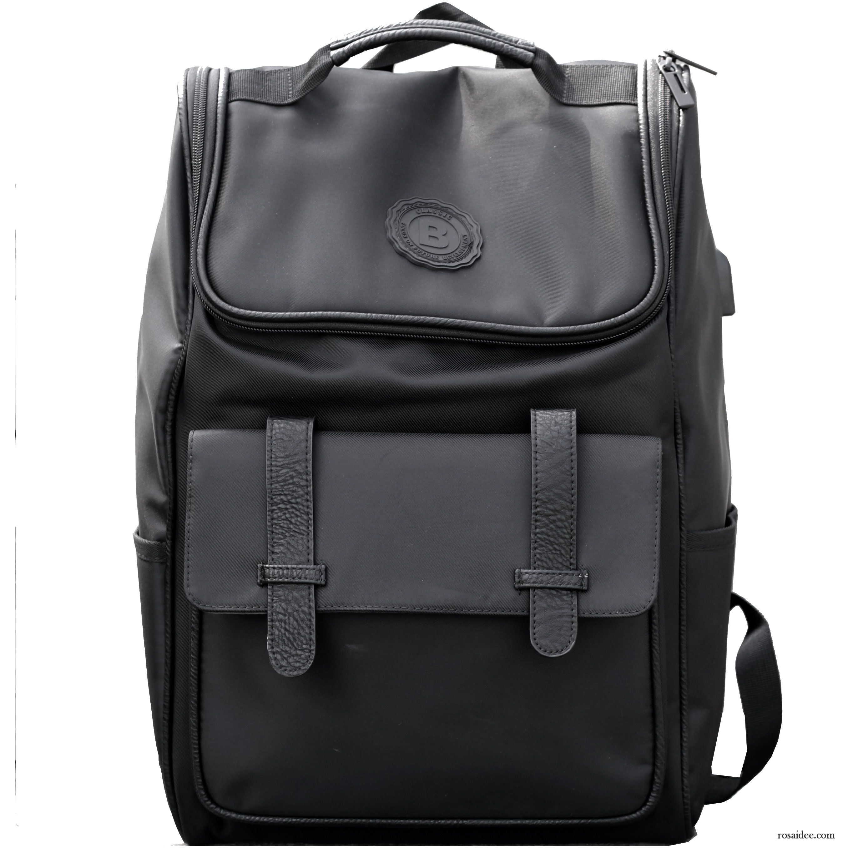 Rucksäcke Herren Laptoptasche Schulranzen Reise Freizeit Schüler Nylon Schwarz