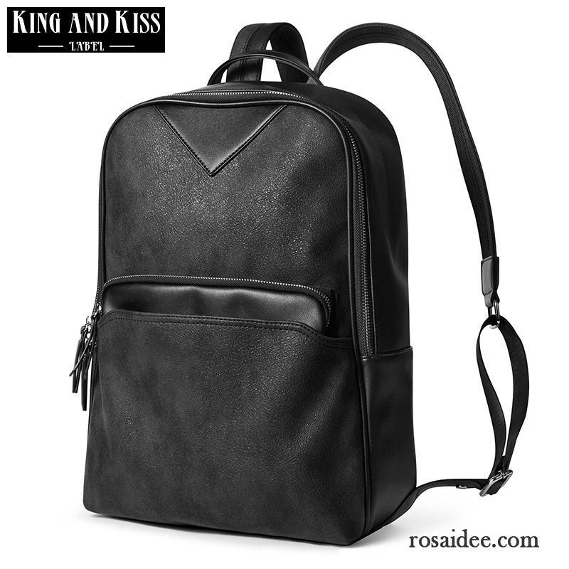 Rucksäcke Herren Persönlichkeit Rucksack Einfach Schulranzen Trend Mode Schwarz