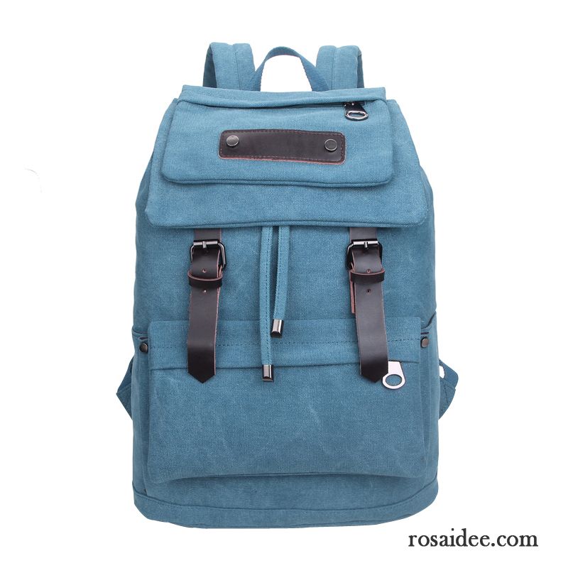 Rucksäcke Herren Segeltuch Laptoptasche Taschen Freizeit Das Neue Trend Blau