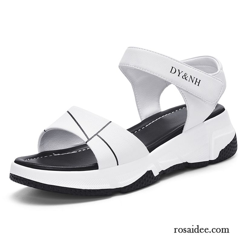 Sandalen Damen Casual Schuhe Neue Allgleiches Mode Schüler Sandfarben Weiß
