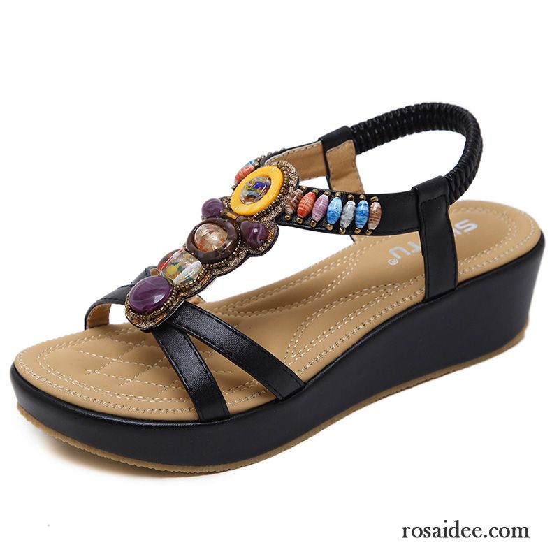 Sandalen Damen Hochhackigen Neue Große Größe Schuhe Dicke Sohle Sommer Sandfarben Schwarz