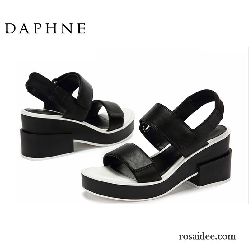 Sandalen Damen Wasserdichte Plattform Dicke Sohle Sommer Hochhackigen Mode Weiß Schwarz