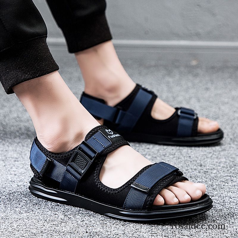 Sandalen Herren Casual Schüler Trend Weiche Sohle Schuhe Sommer Sandfarben Blau Schwarz