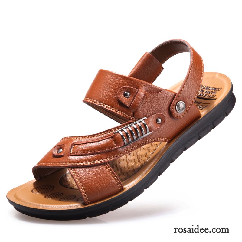 Sandalen Herren Casual Trend Tragen Rutschsicher Schuhe Sommer Sandfarben Braun