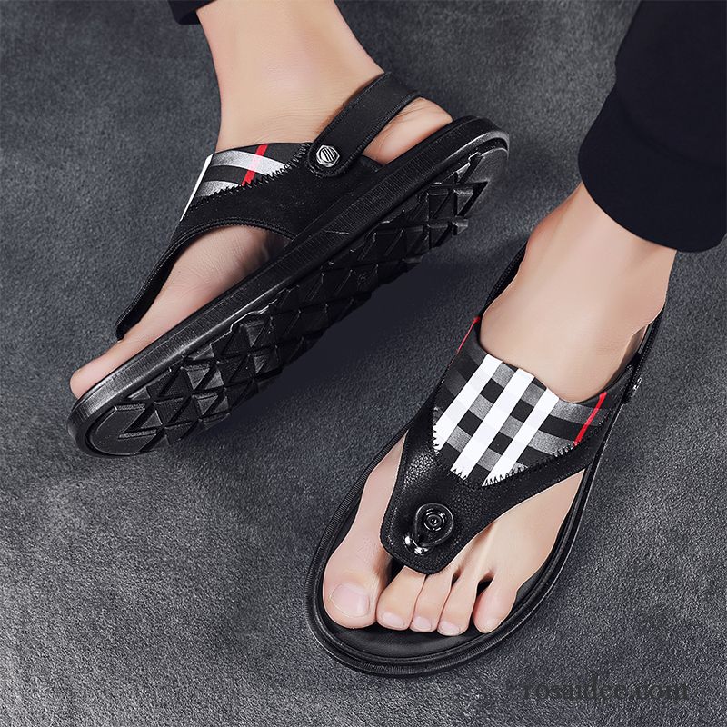 Sandalen Herren Hausschuhe Trend Persönlichkeit Mode Sommer Schwarz Rot