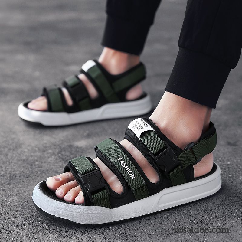 Sandalen Herren Mode Sommer Pantolette Trend Neue Schuhe Grün Sandfarben Rot